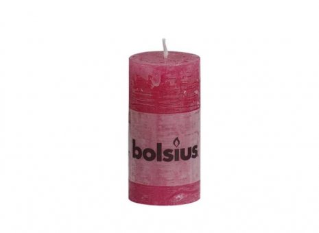 Bolsius stompkaars rustiek fuchsia