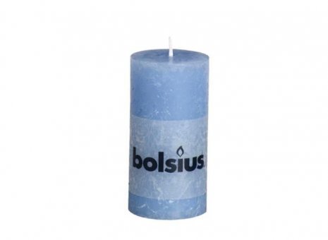 Bolsius stompkaars rustiek jeans blauw